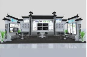 清新互联徽派感觉展台模型图片