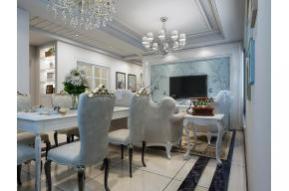 简欧客餐厅3D模型效果图