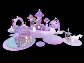 紫色浪漫星空圣诞美陈