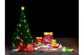 重庆海洋保利大厦美陈圣诞树3D模型图片