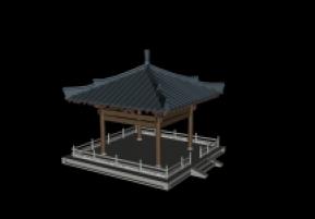 四角亭3D模型