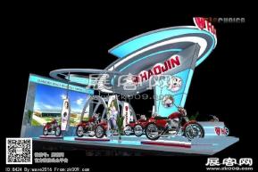 摩托车展台模型图片