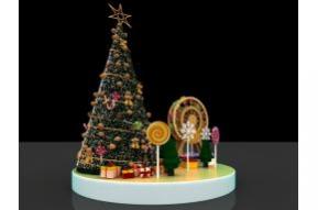 圣诞树摩天轮美陈3D模型