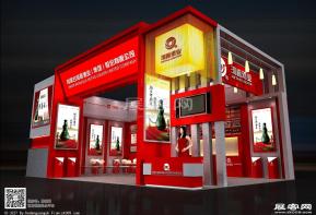 河套酒展位方案模型图片