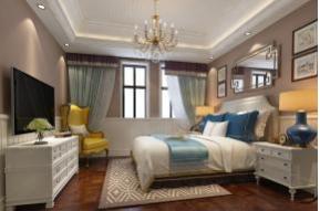 美式卧室3D模型图片