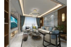 新中式客厅3D模型效果图