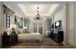 美式主卧3D模型效果图