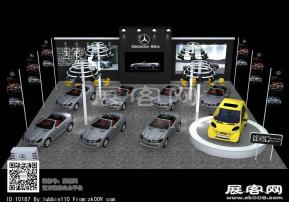 奔驰车展台模型图片