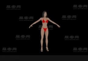 女人模型带骨骼