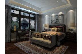 新中式主卧设计模型效果图