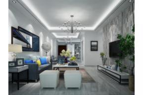 现代客厅餐厅3D模型效果图