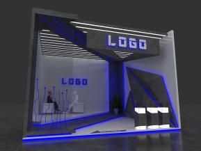 异形灰色展位模型