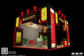 石榴红展台模型图片