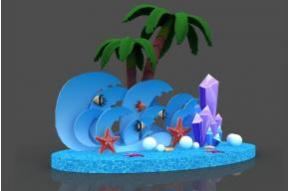 夏日美陈dp点3D模型