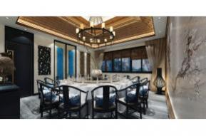 新中式餐厅包间3D模型图片