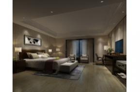 现代酒店客房3D模型图片