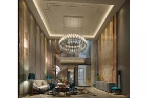 中式复式客厅3D模型效果图