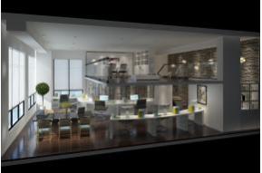 现代办公室3D模型效果图