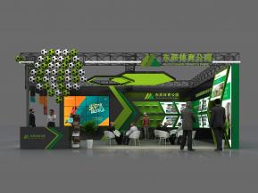 体育用品展 足球篮球 54平两面开 truss 绿色展台 异