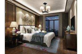 新中式卧室3D模型效果图