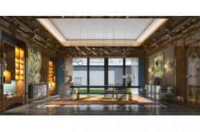 新中式书房模型效果图