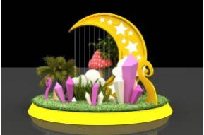 月亮绿植美陈装饰3D模型