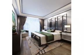 新中式卧室3D模型效果图