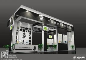 华药展台3D模型效果图