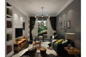 北欧客厅 挂画吊灯模型图片