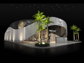 MOUNTHAT弧形大理石纹展览展示展台模型