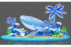 夏日沙滩美陈3D模型图片